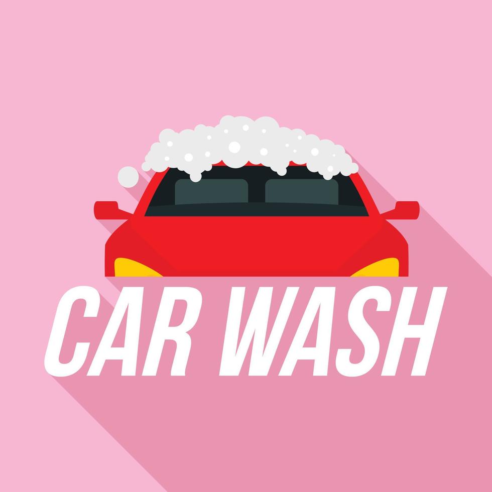 schuim auto wassen logo, vlak stijl vector