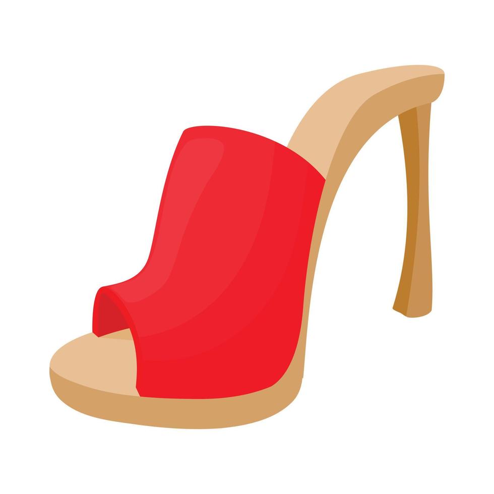 vrouw rood geopend schoen icoon, tekenfilm stijl vector