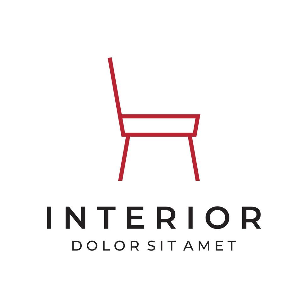 interieur stoel meubilair sjabloon logo creatief ontwerp met modern meetkundig lijnen.met elegant en minimalistische vorm geven aan. vector