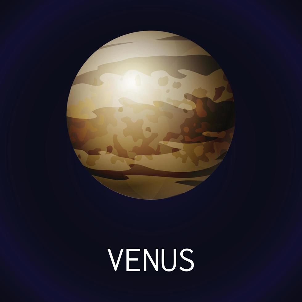 Venus planeet icoon, tekenfilm stijl vector