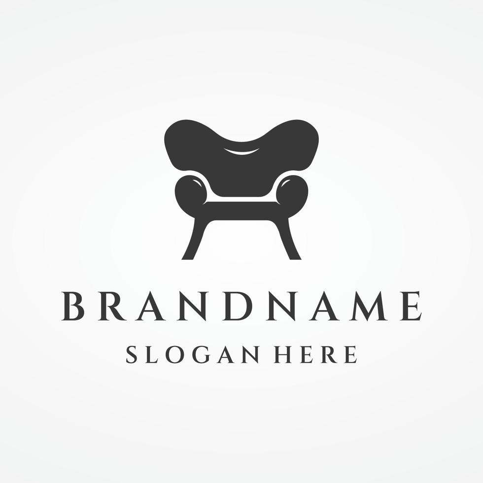 interieur stoel meubilair sjabloon logo creatief ontwerp met modern meetkundig lijnen.met elegant en minimalistische vorm geven aan. vector