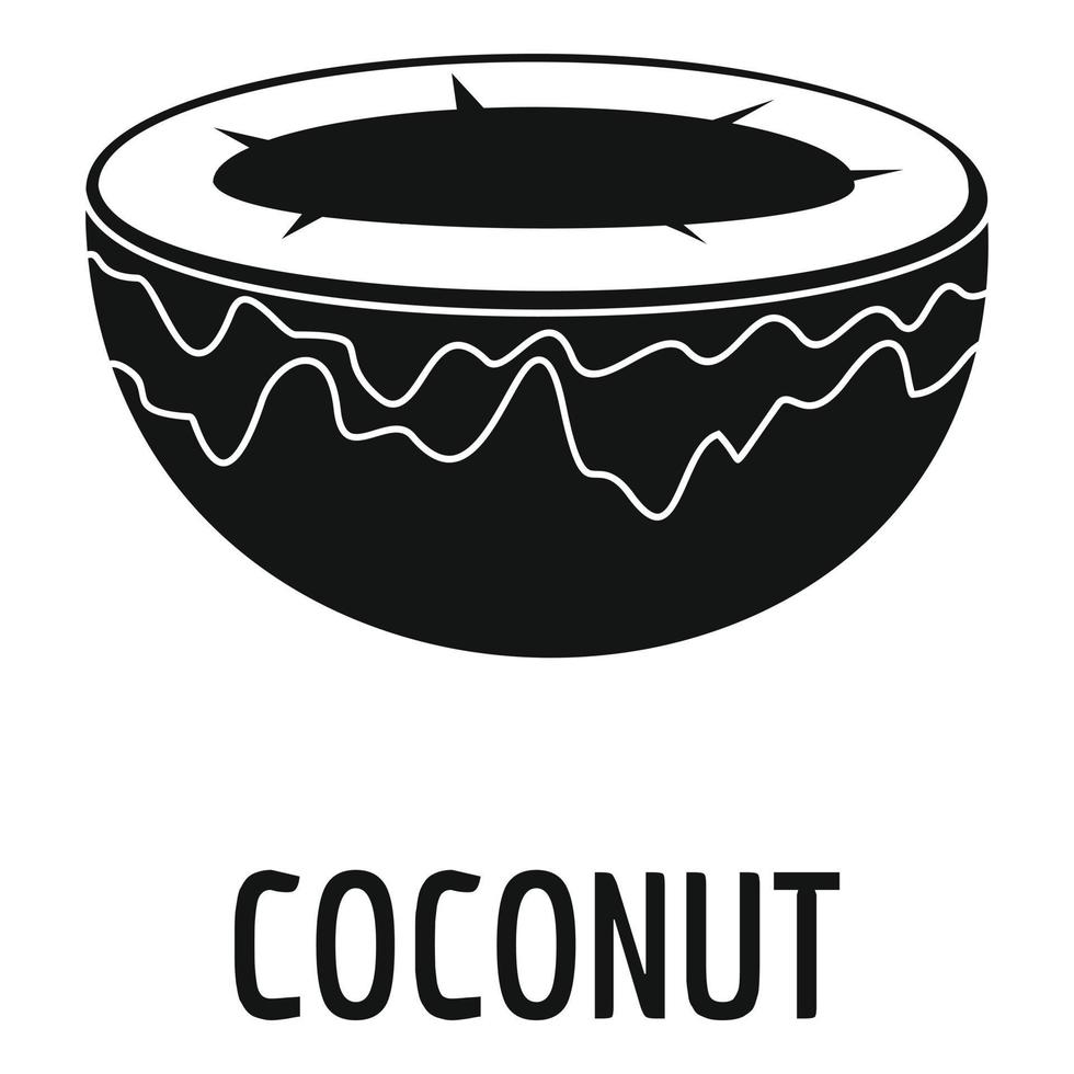 kokosnoot icoon, gemakkelijk stijl vector