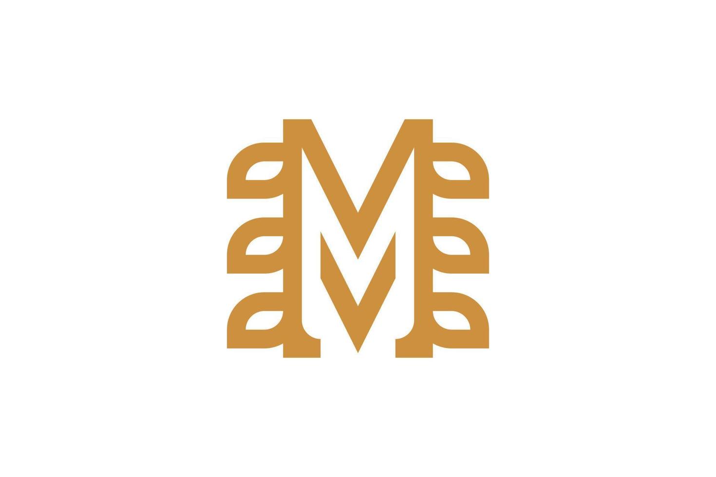 brief m monoline logo vector