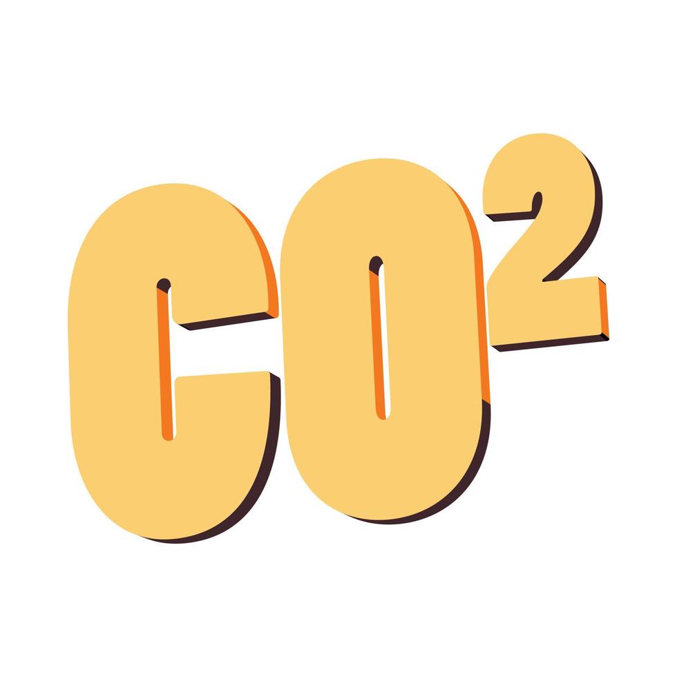 koolstof dioxide, co2 icoon, tekenfilm stijl vector