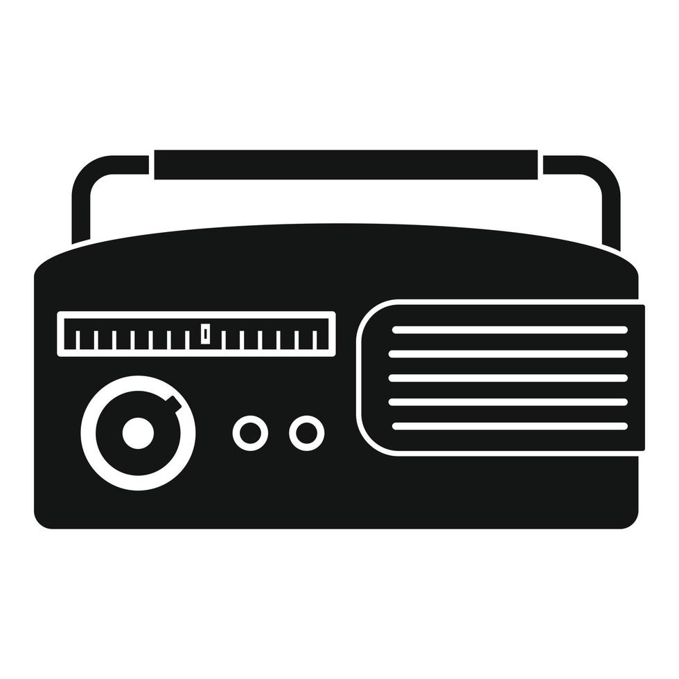retro radio icoon, gemakkelijk stijl vector