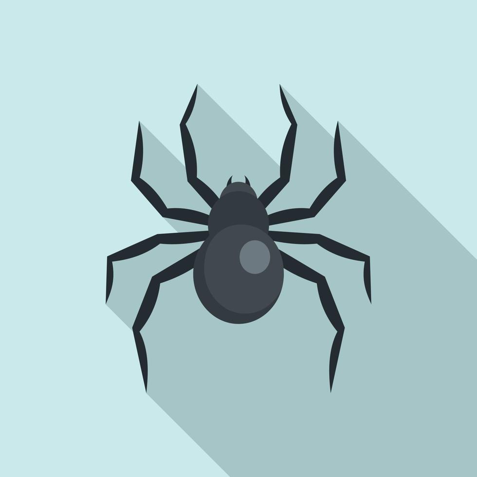 zwart weduwe spin icoon, vlak stijl vector