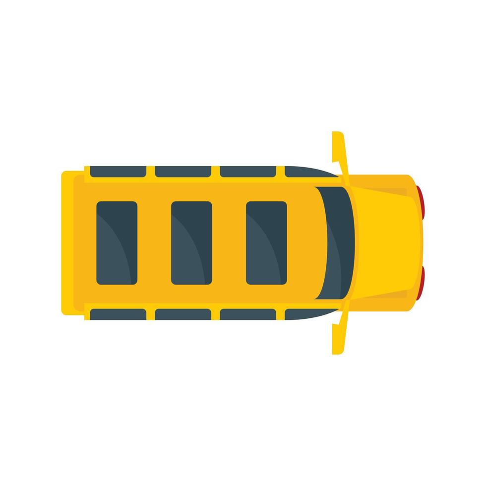 top visie school- mini bus icoon, vlak stijl vector
