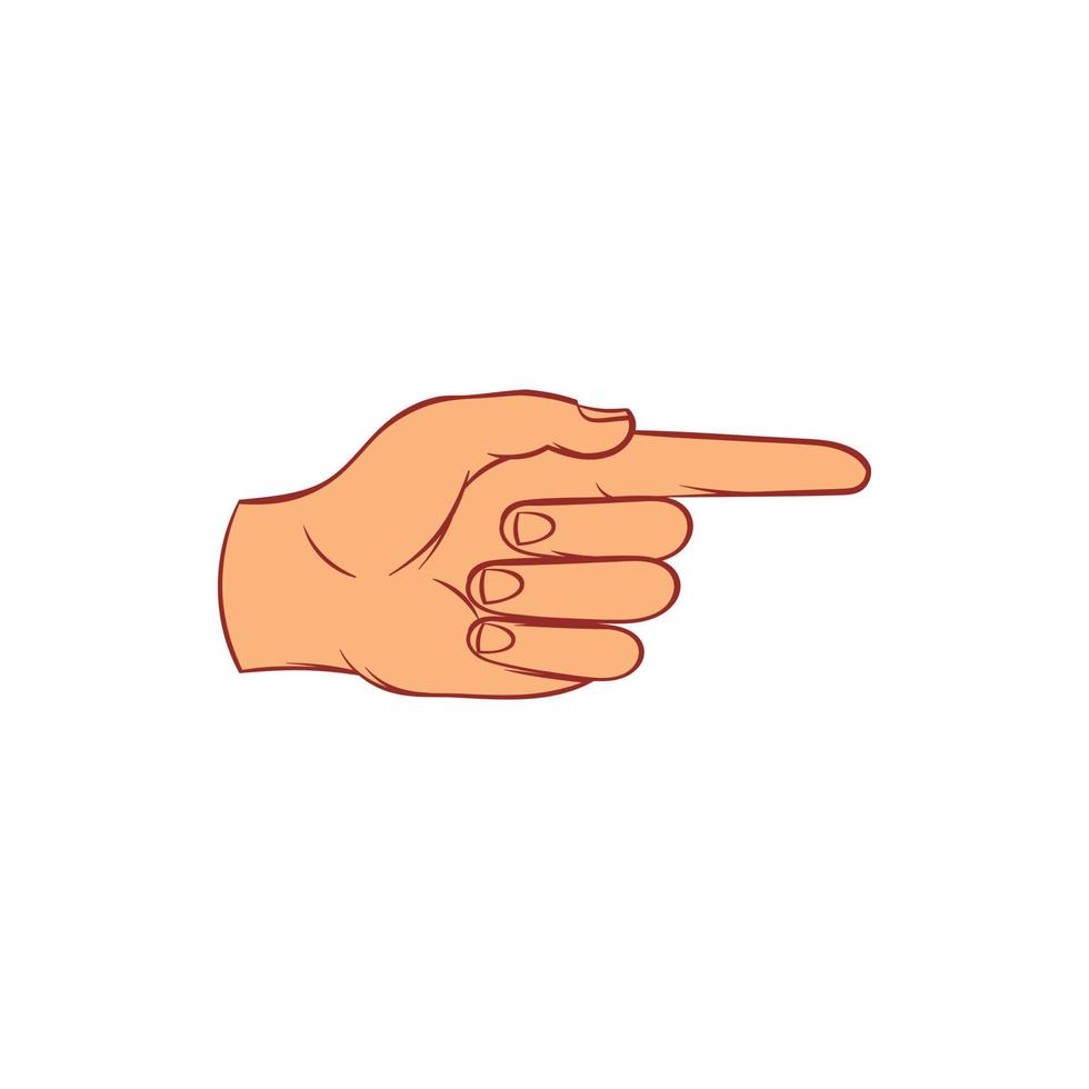 richten hand- gebaar icoon, tekenfilm stijl vector