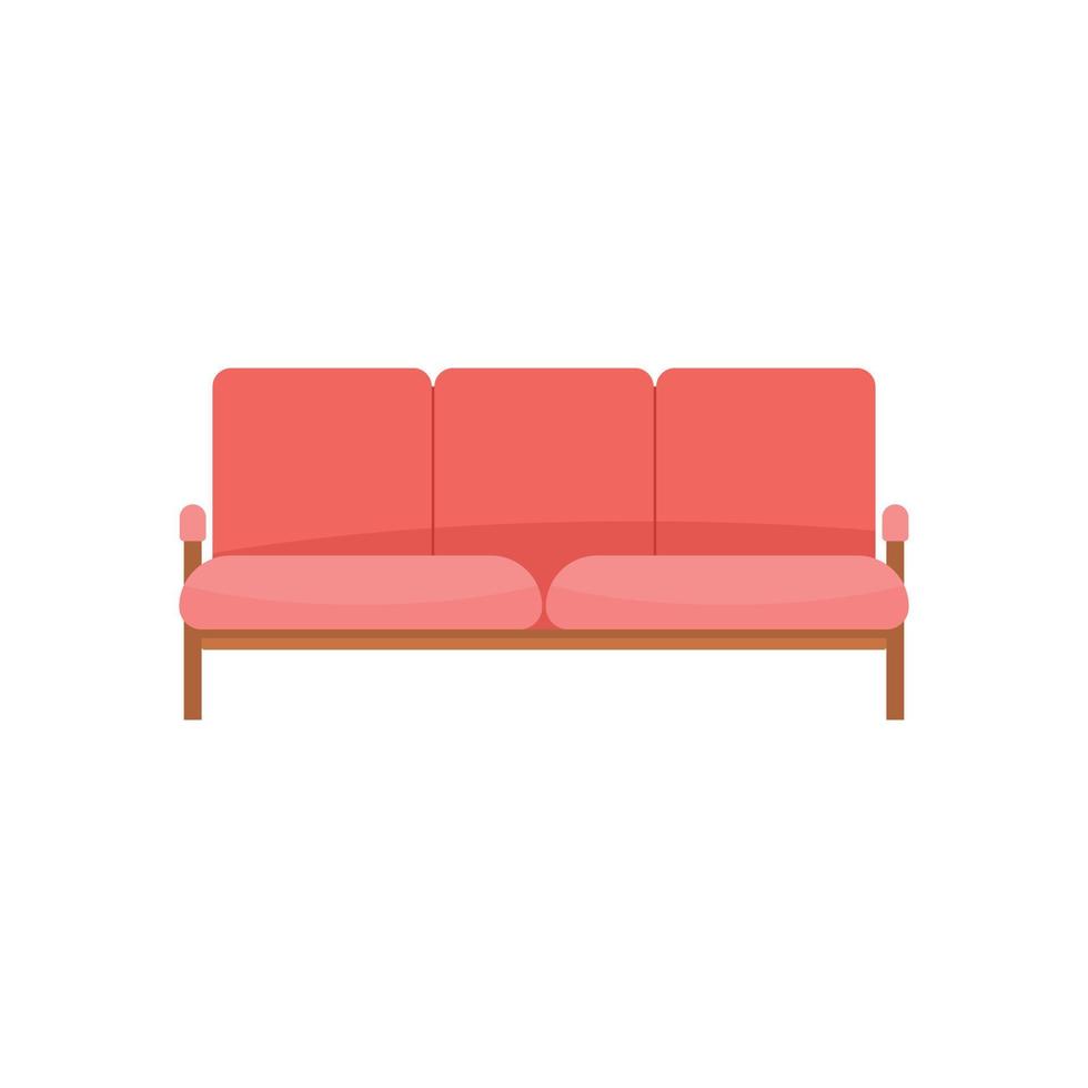 grootboek sofa icoon, vlak stijl vector