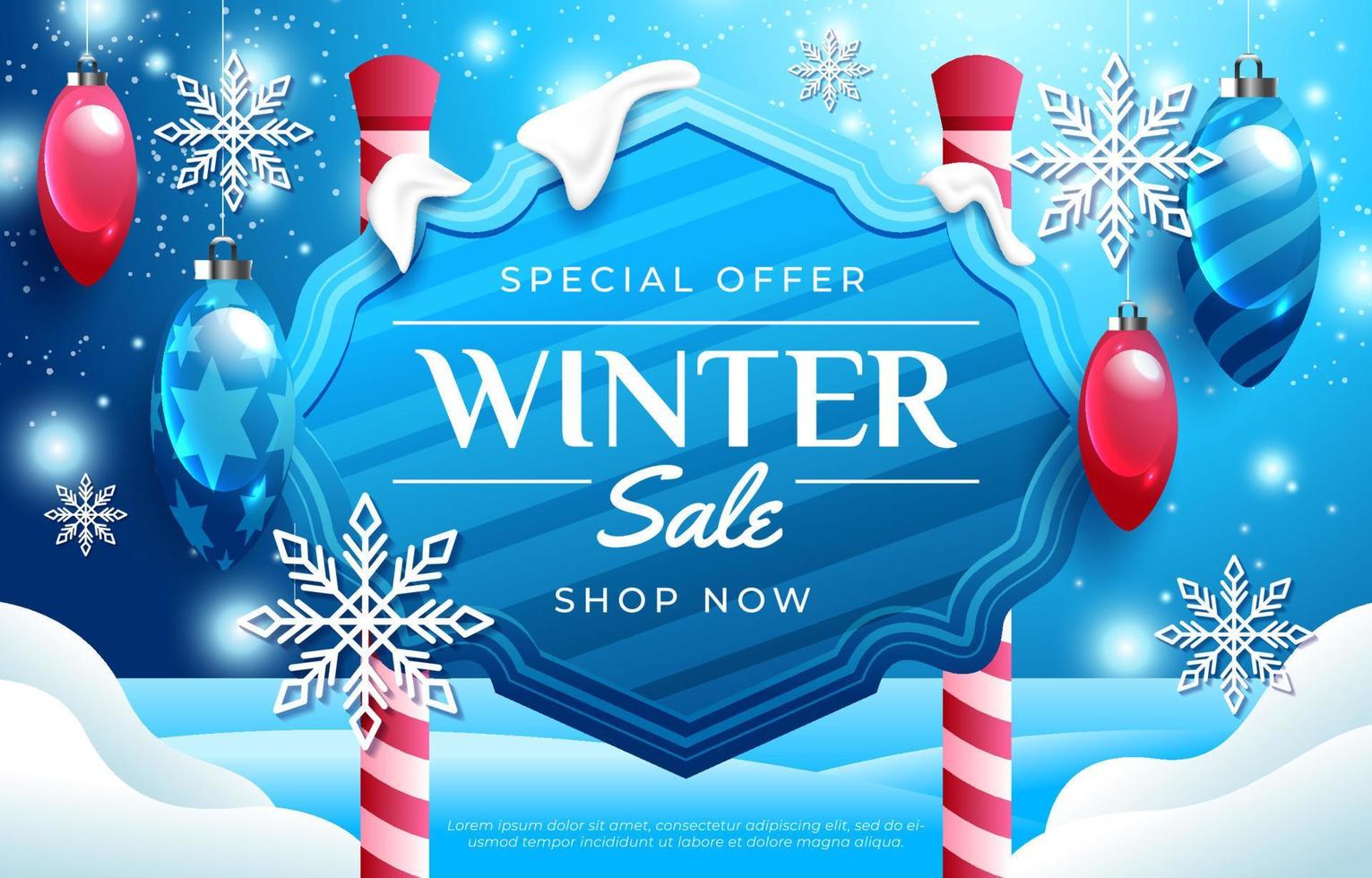 winter verkoop poster vector