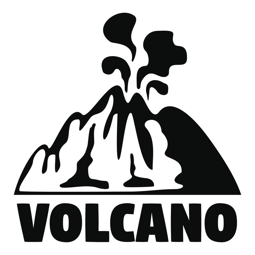 rook vulkaan logo, gemakkelijk stijl vector