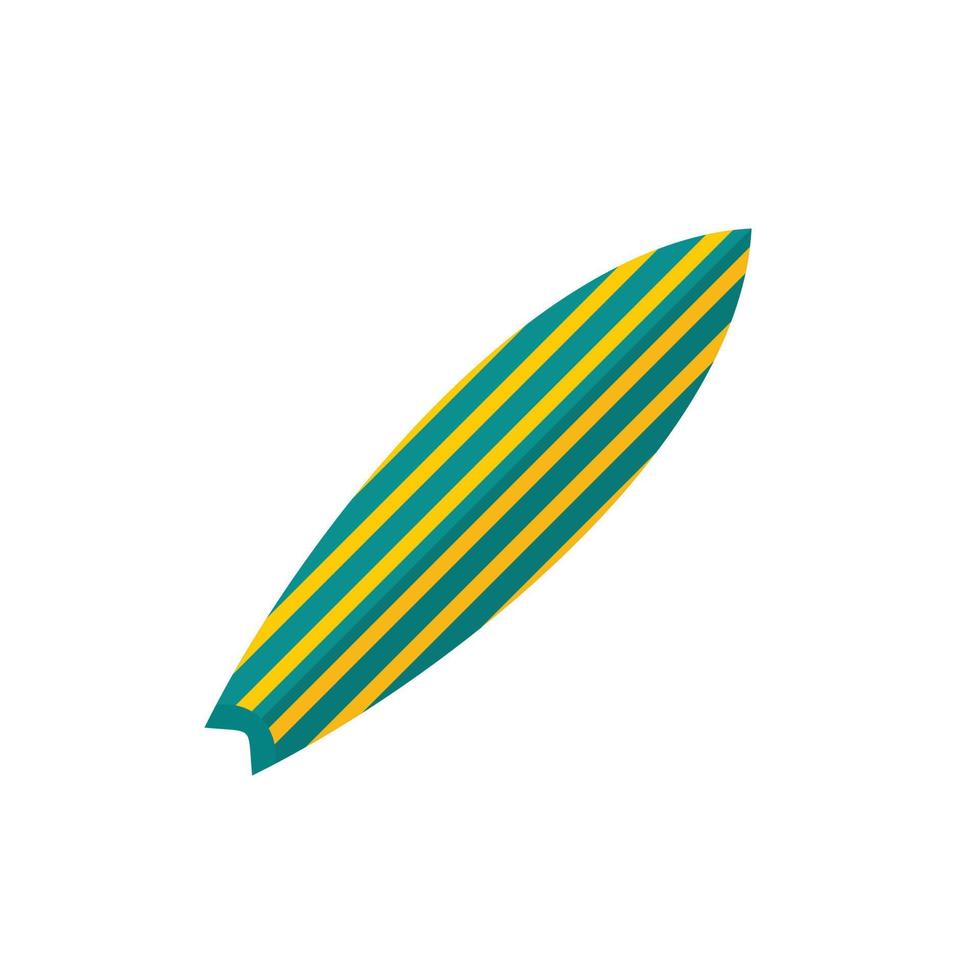 groen gestreept surfboard icoon, vlak stijl vector