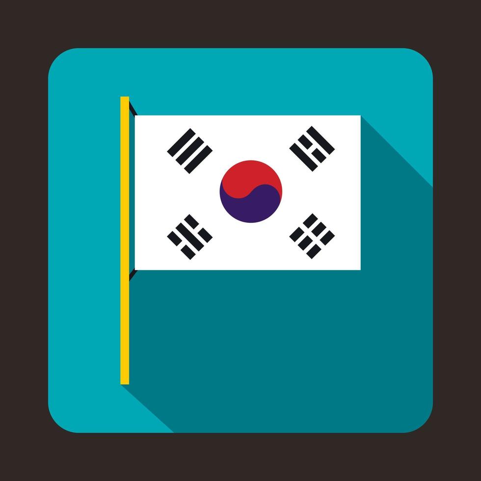 vlag van zuiden Korea icoon, vlak stijl vector