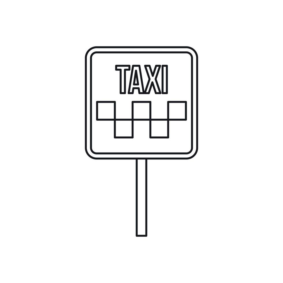 teken taxi icoon, schets stijl vector