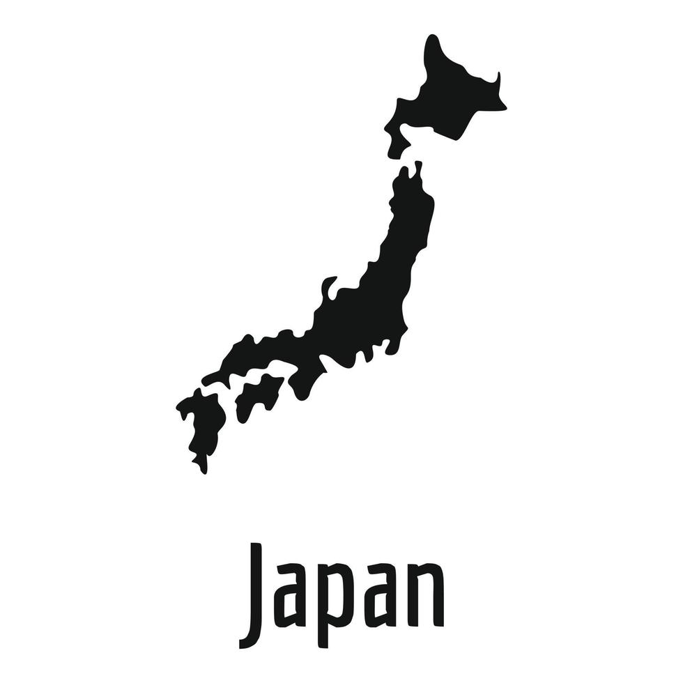 Japan kaart in zwart vector gemakkelijk