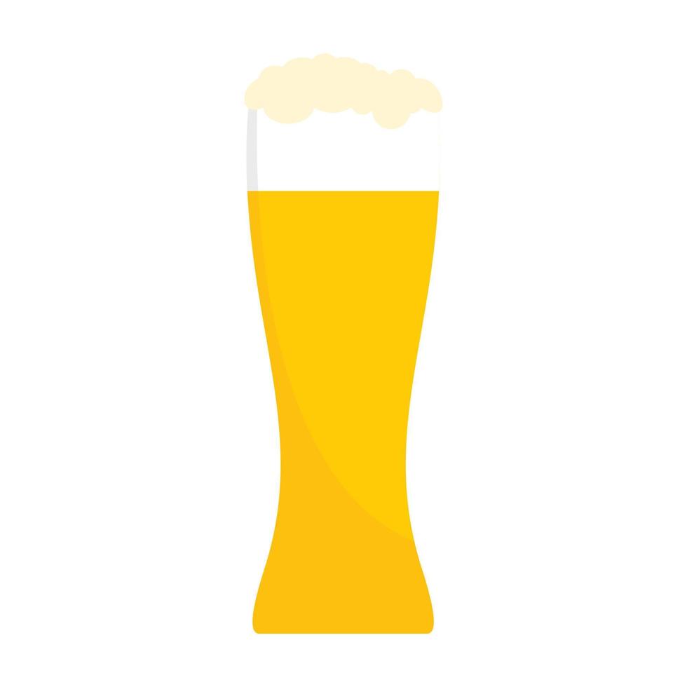 glas van bier icoon, vlak stijl vector