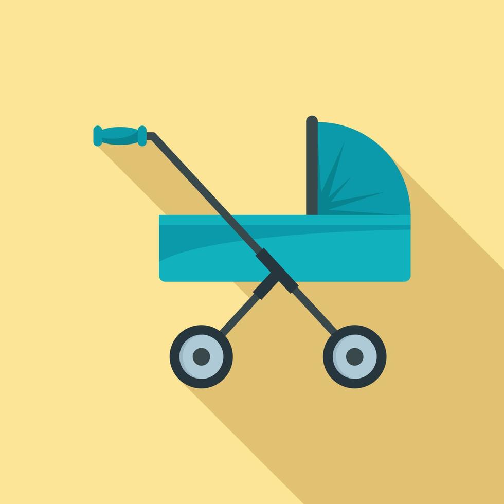 baby kinderwagen icoon, vlak stijl vector