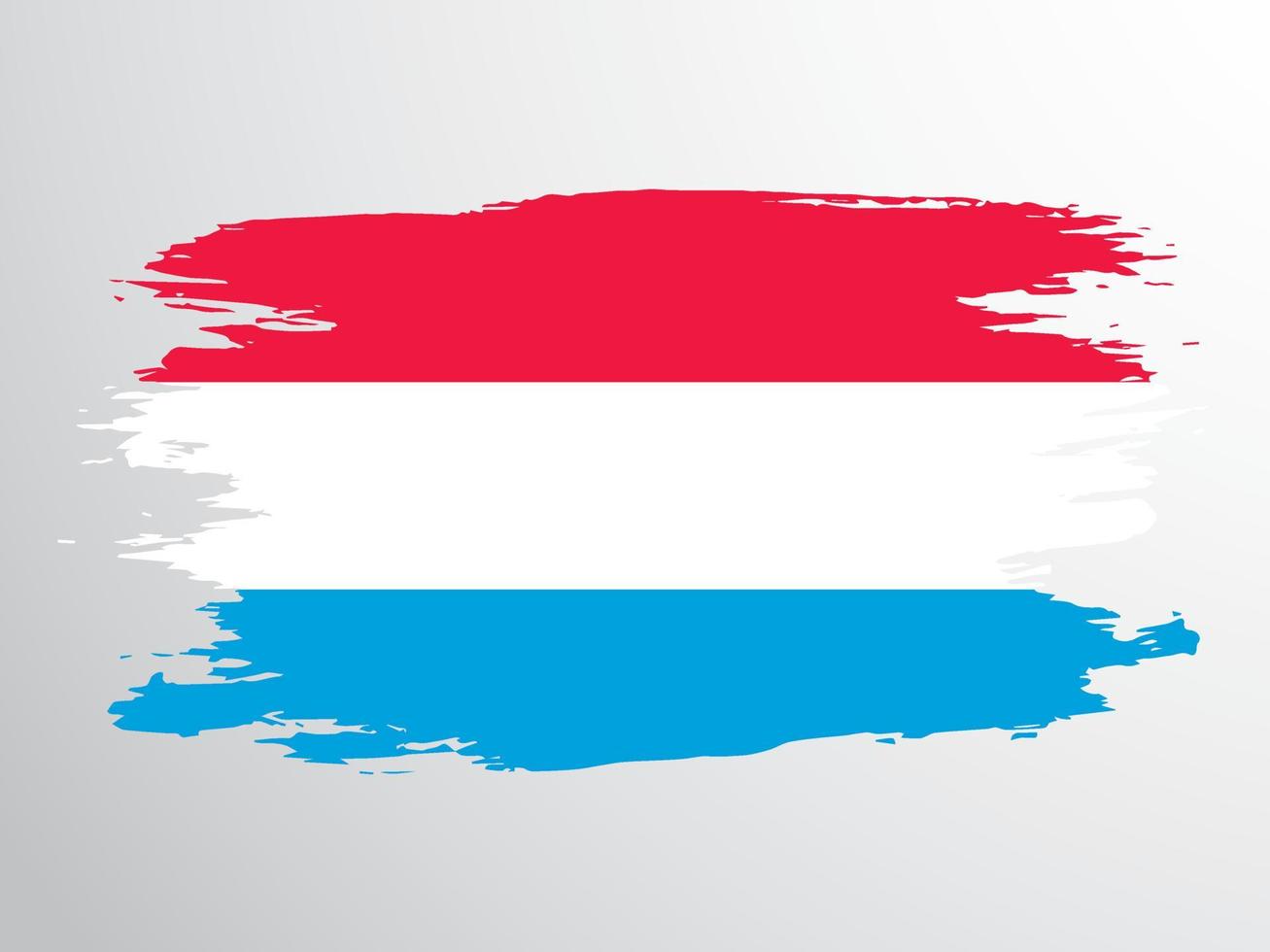 Luxemburg vlag geschilderd met een borstel. vector