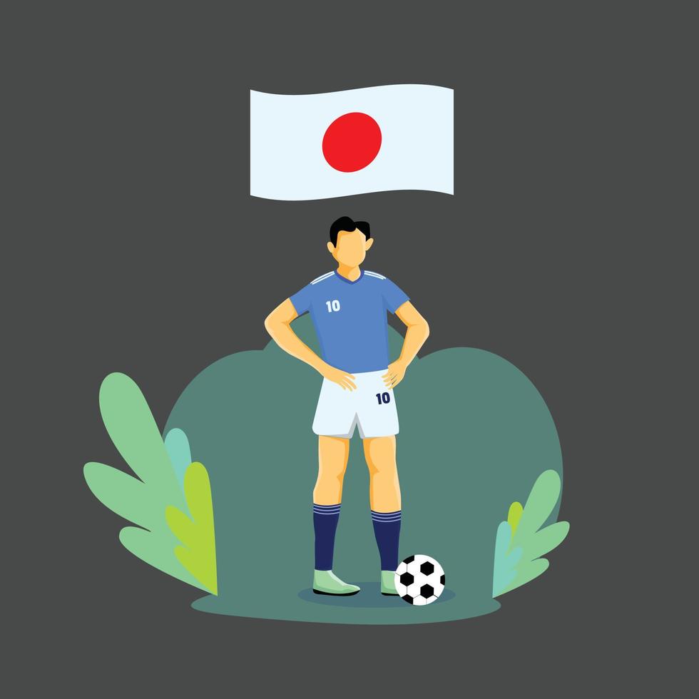 Japan speler vlak concept karakter ontwerp vector