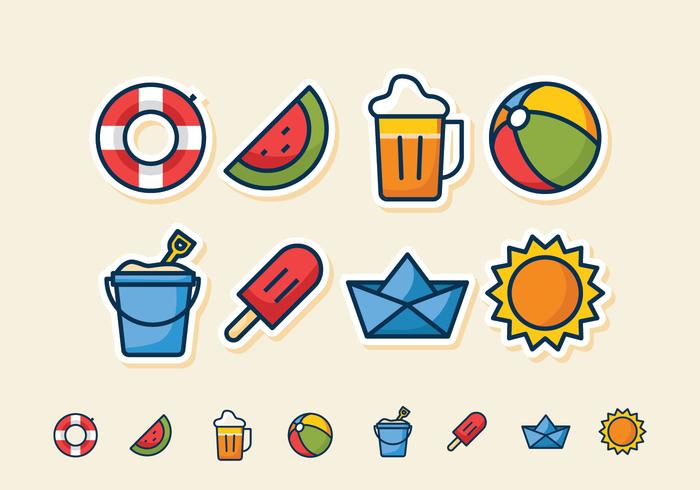 Strand Icon Set vector