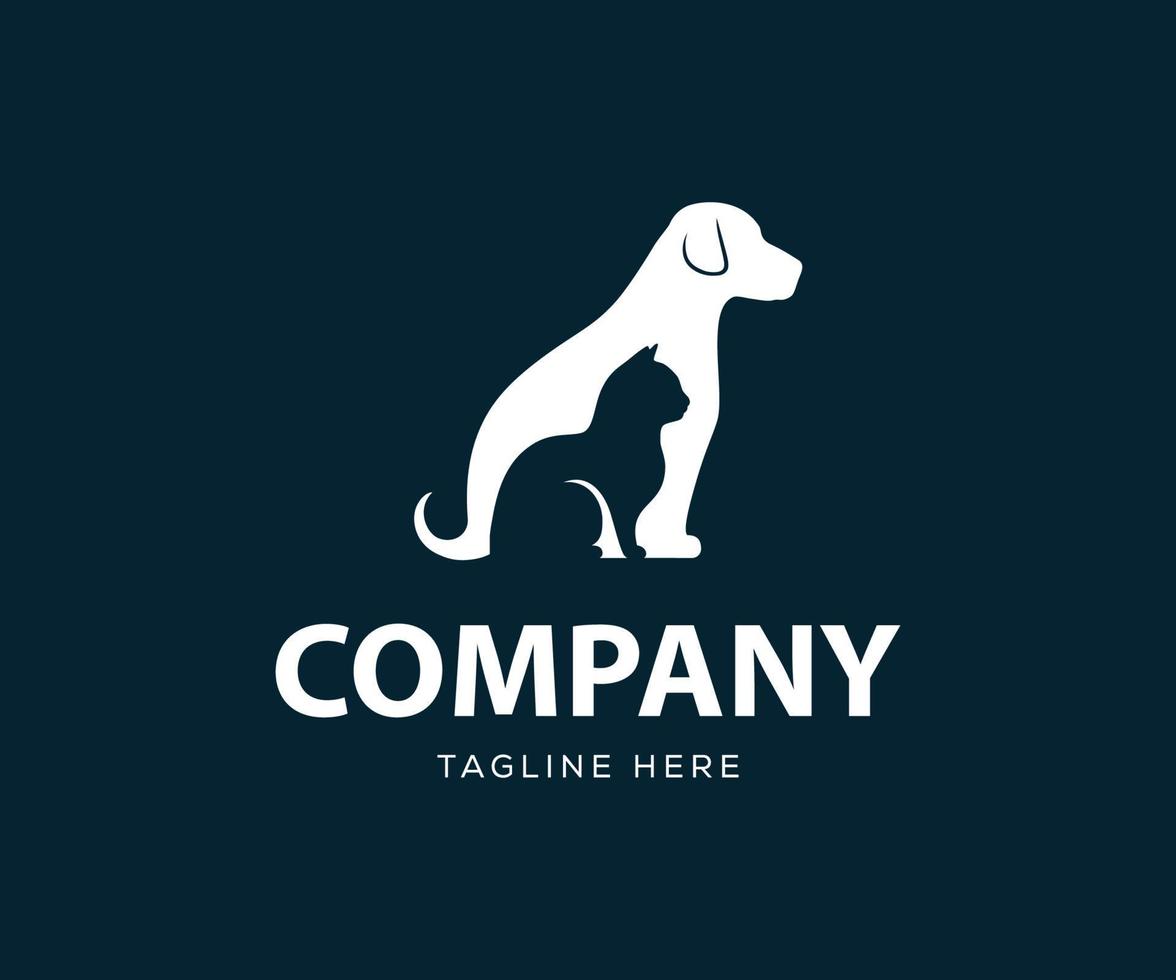 modern dier logo. hond en kat dieren logo ontwerp sjabloon vector