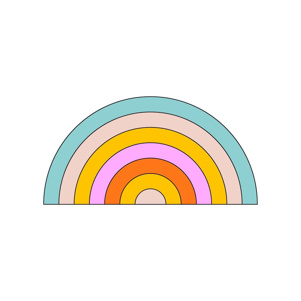 regenboog in een psychedelisch stijl vector