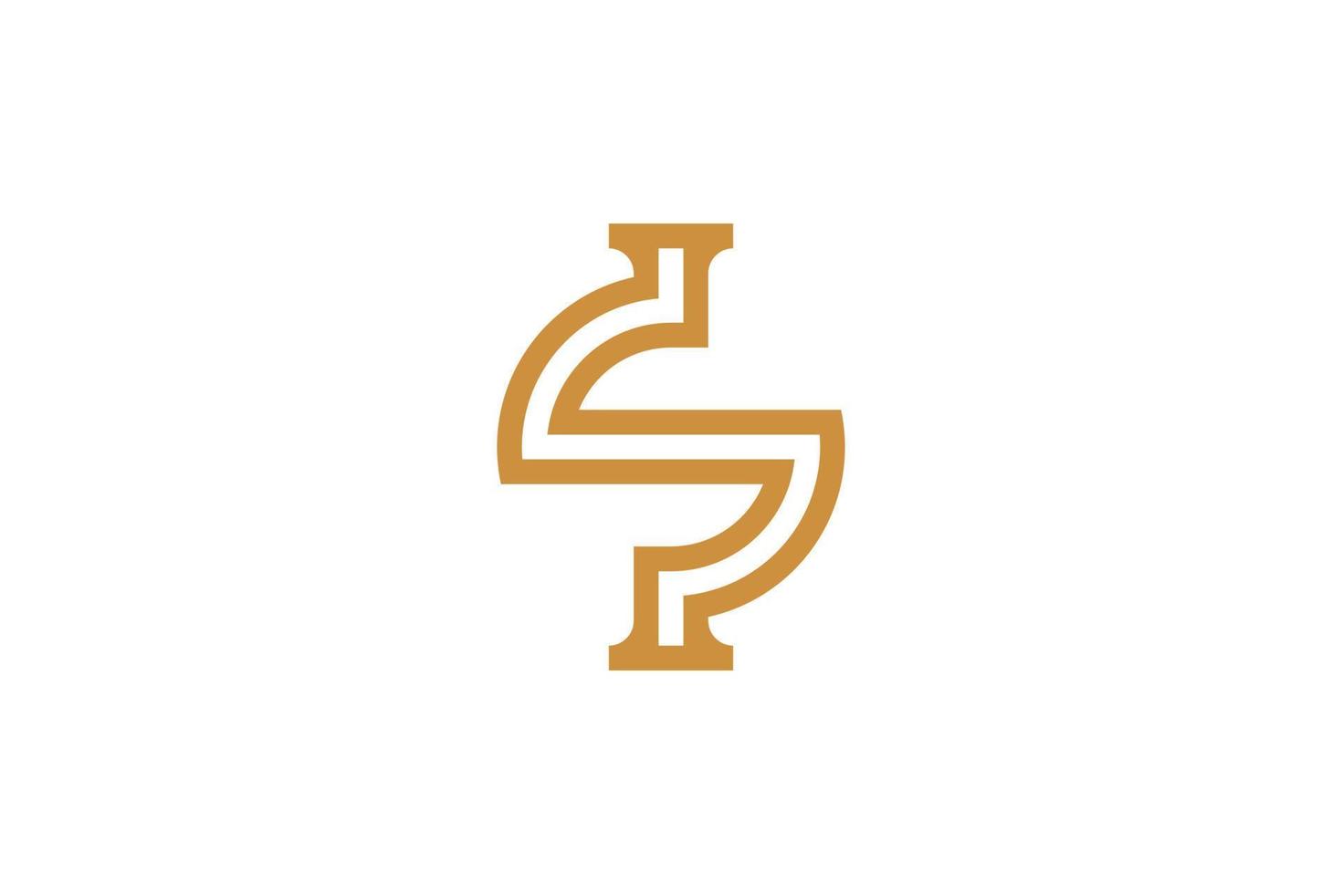 abstract brief s monoline luxe logo vector