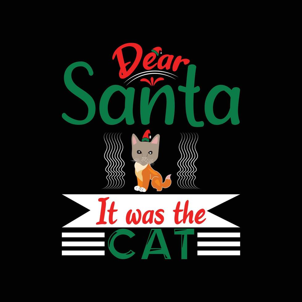 Kerstmis kat t-shirt ontwerp vector