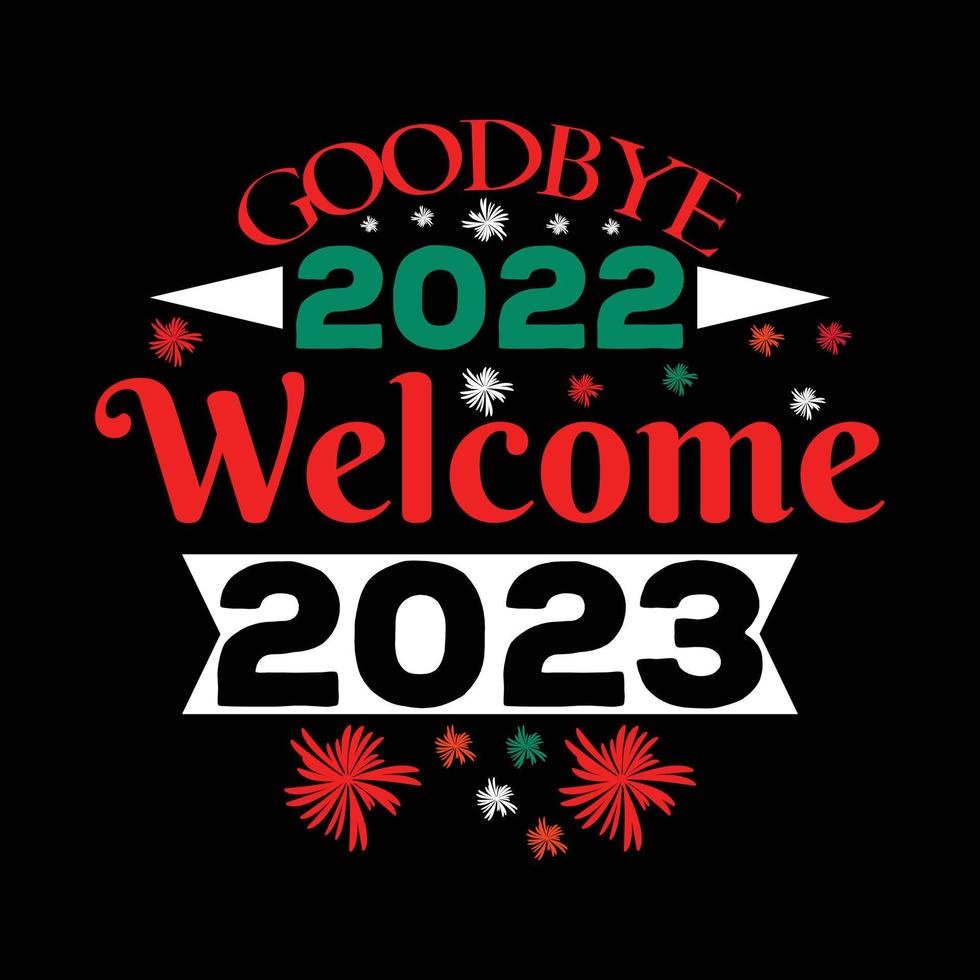 gelukkig nieuw jaar t-shirt ontwerp 2023 vector