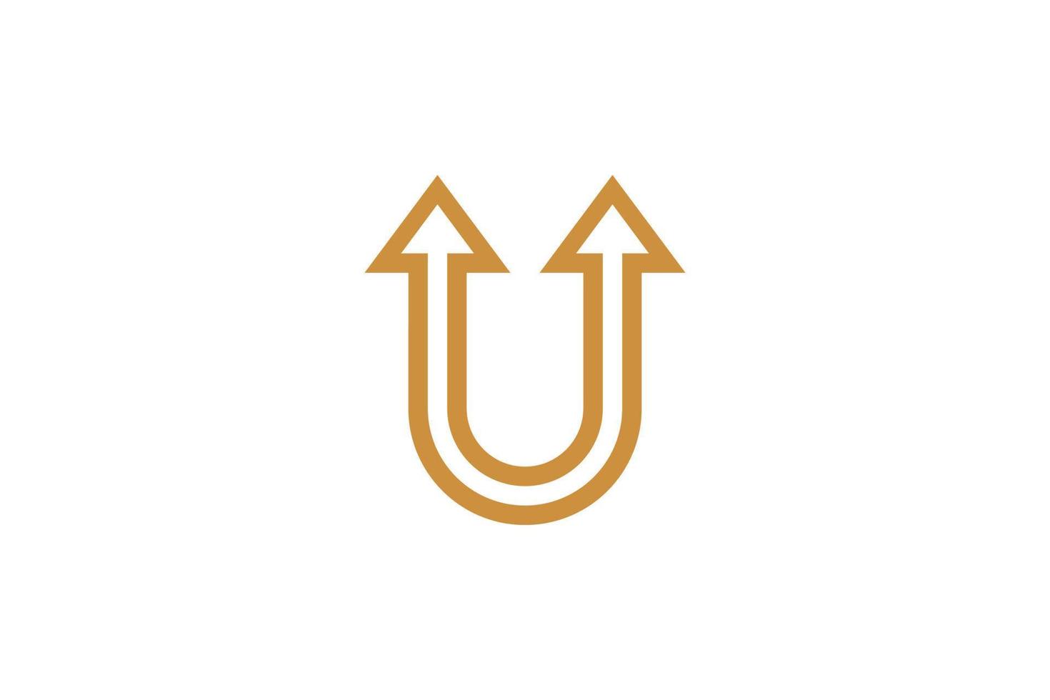 elegant luxe brief u monoline logo vector