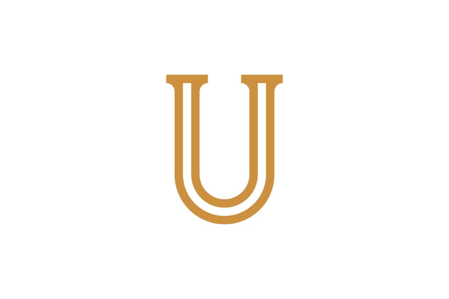 elegant luxe brief u monoline logo vector