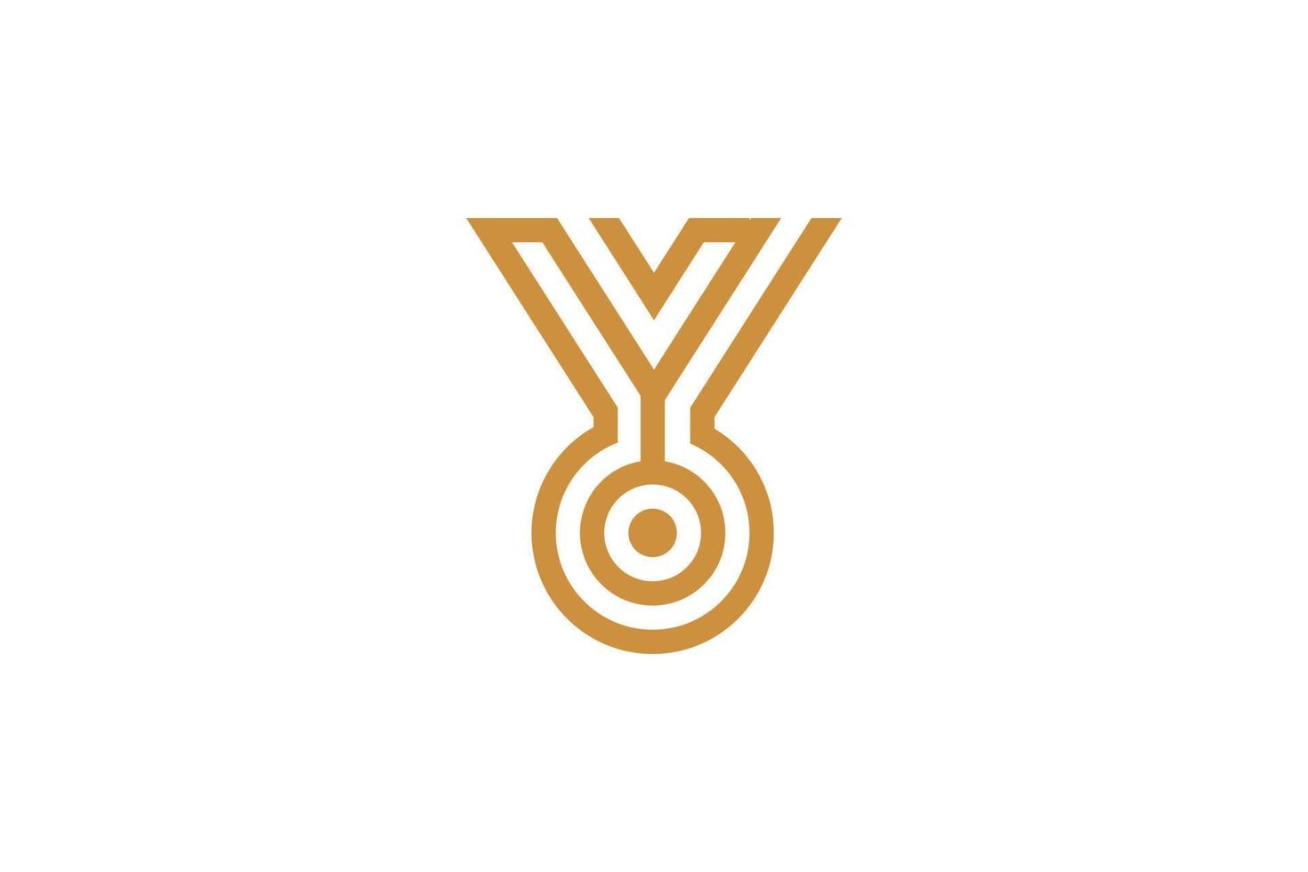 gemakkelijk en modern brief y monoline logo vector
