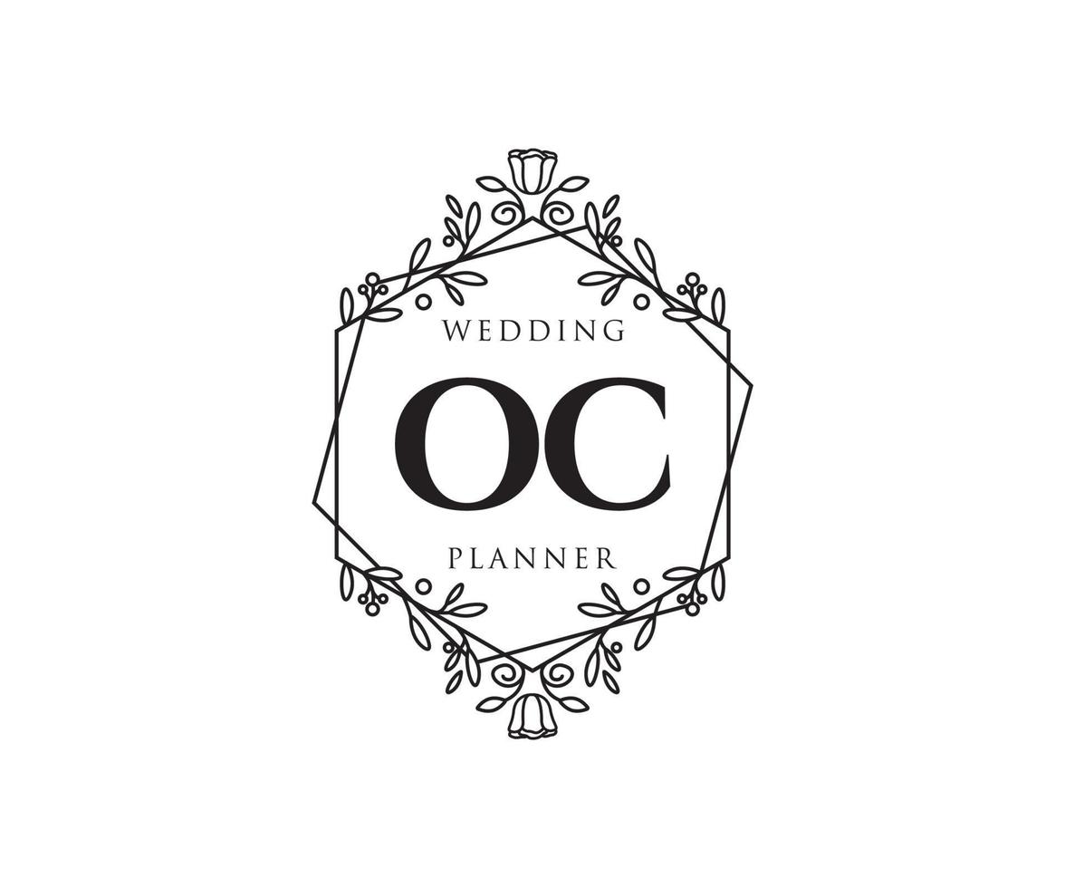 oc initialen brief bruiloft monogram logos verzameling, hand- getrokken modern minimalistisch en bloemen Sjablonen voor uitnodiging kaarten, opslaan de datum, elegant identiteit voor restaurant, boetiek, cafe in vector