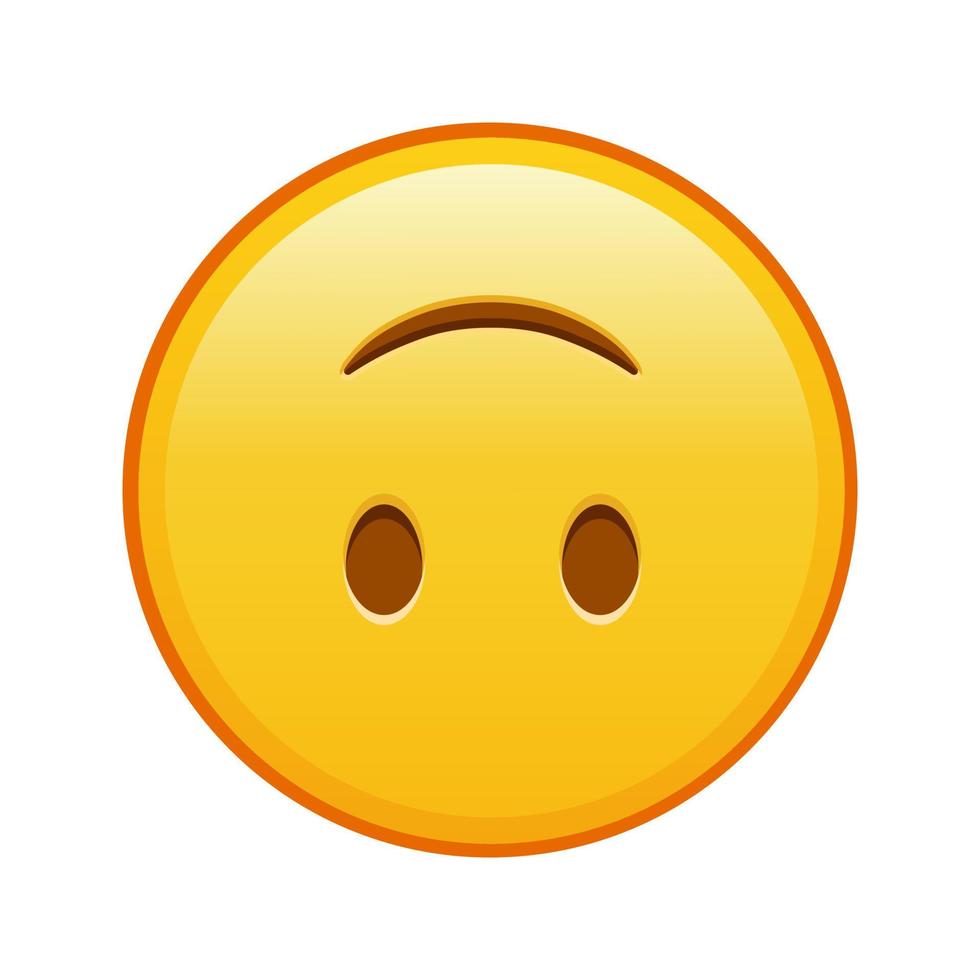 gezicht ondersteboven naar beneden groot grootte van geel emoji glimlach vector