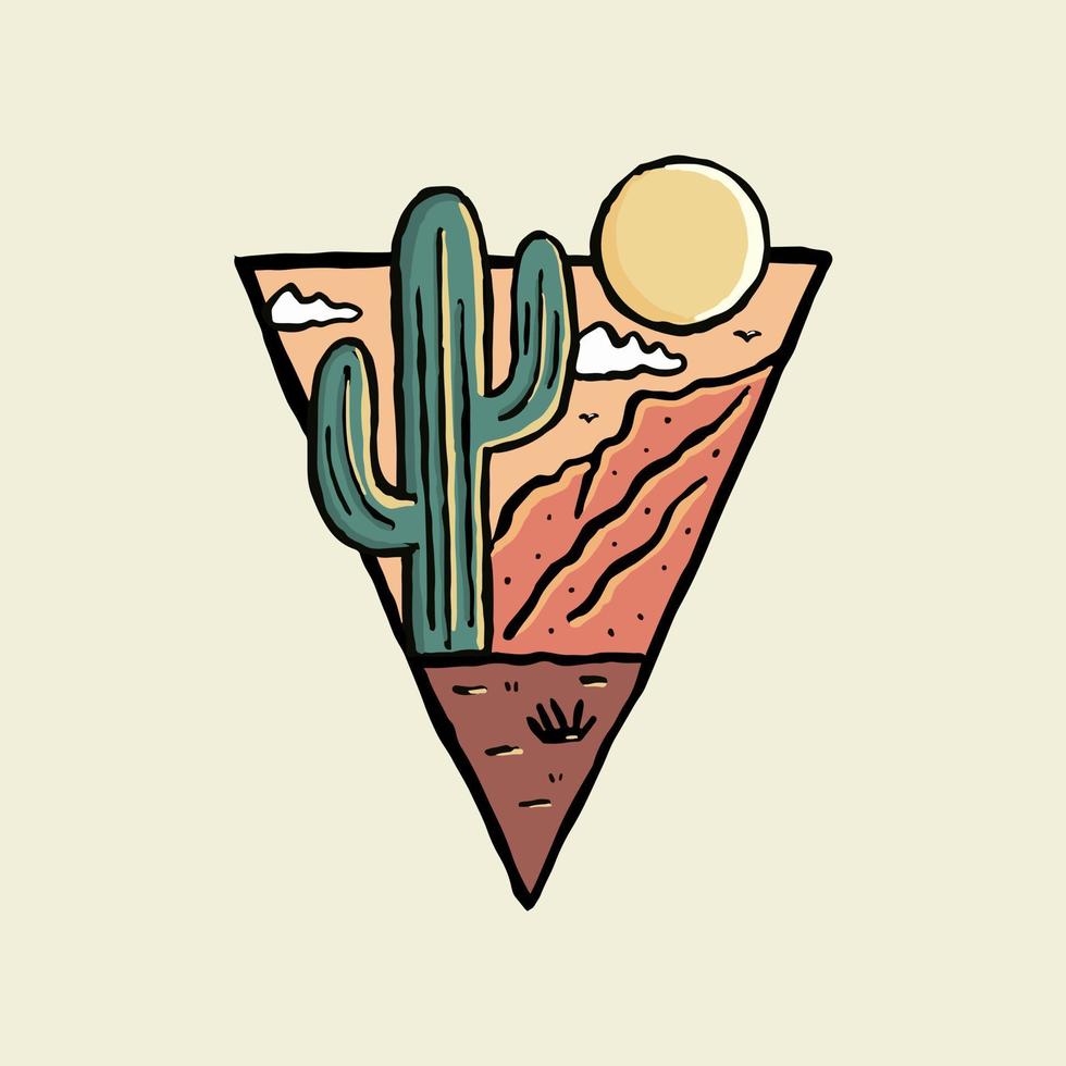 illustratie van saguaro nationaal park in Arizona ontwerp voor natuur buitenshuis ontwerp vector