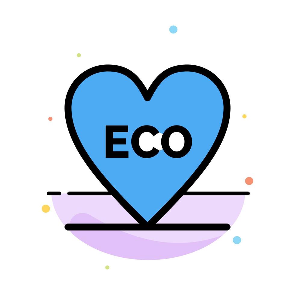 eco hart liefde milieu abstract vlak kleur icoon sjabloon vector