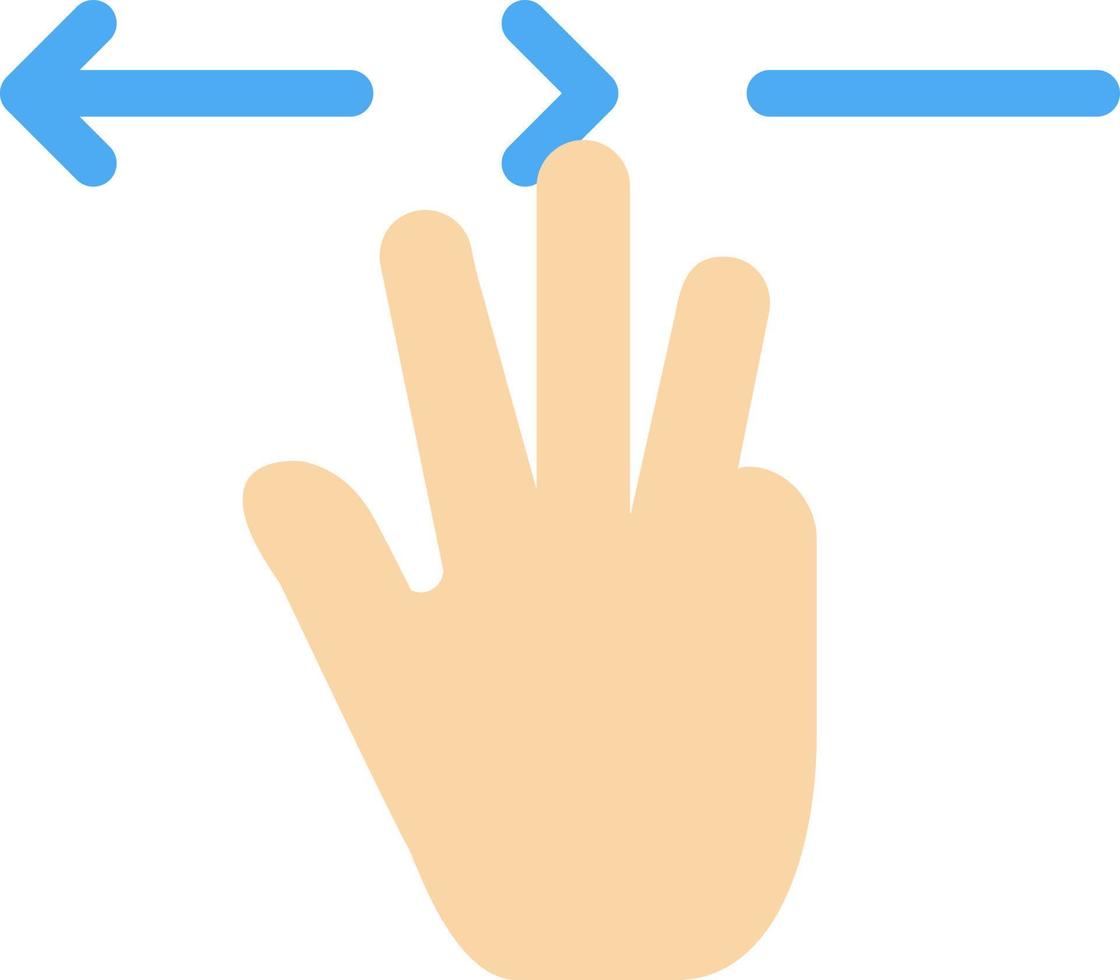 gebaren hand- mobiel drie vingers vlak kleur icoon vector icoon banier sjabloon