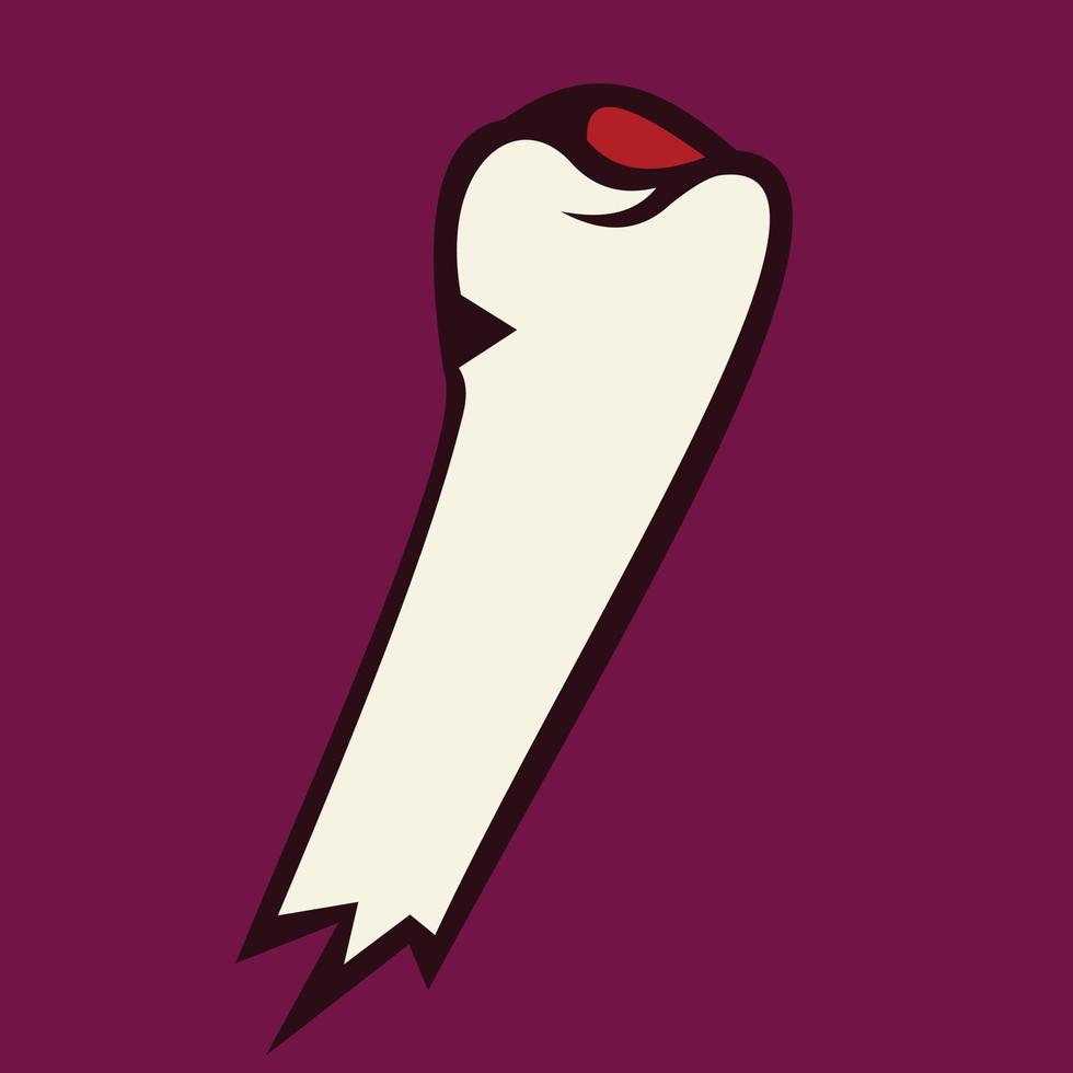 vector illustratie van een bot breuk icoon met een weinig bloed. halloween icoon.