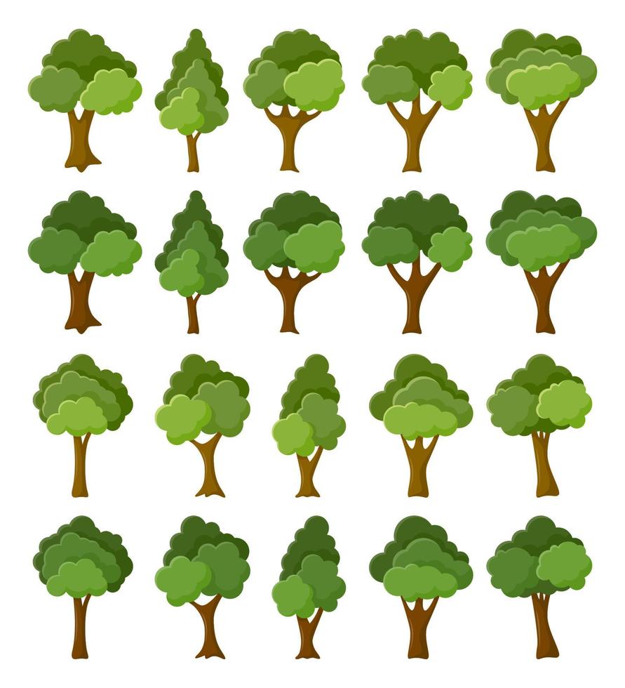 set handgetekende bomen vector