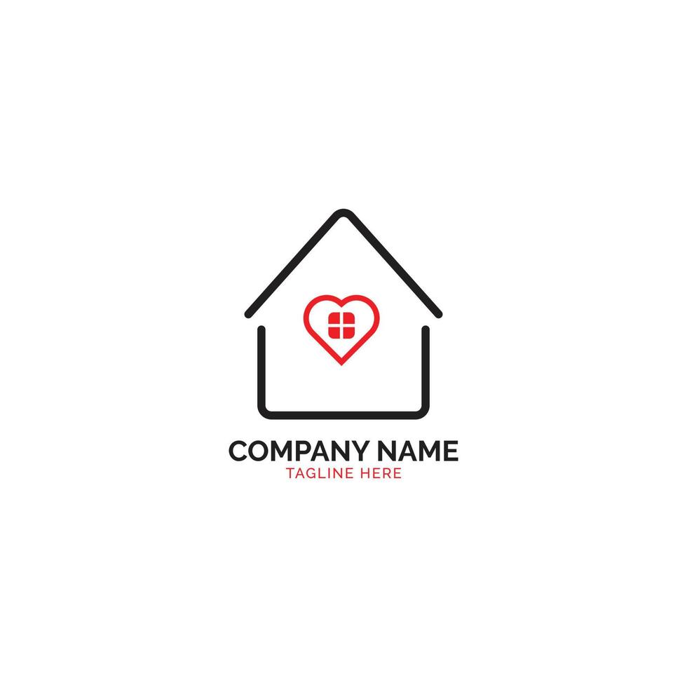 huis zorg logo liefde huis vector