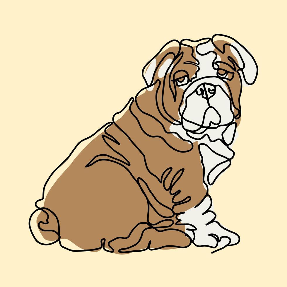 Engels bulldog huisdier vector