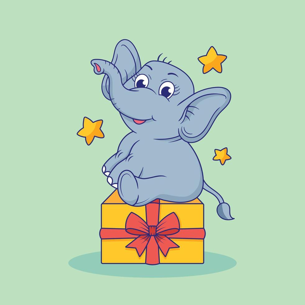 baby olifant illustratie, schattig baby olifant, olifant illustratie vector