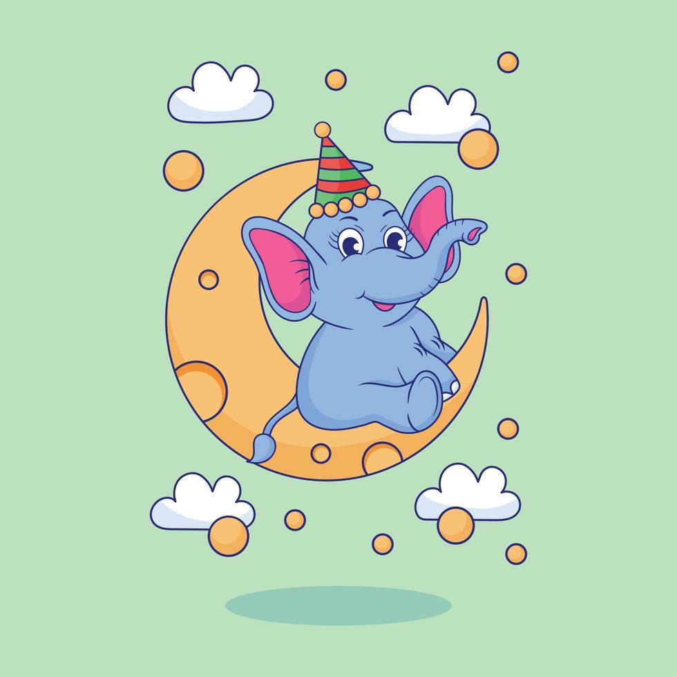 baby olifant illustratie, schattig baby olifant, olifant illustratie vector