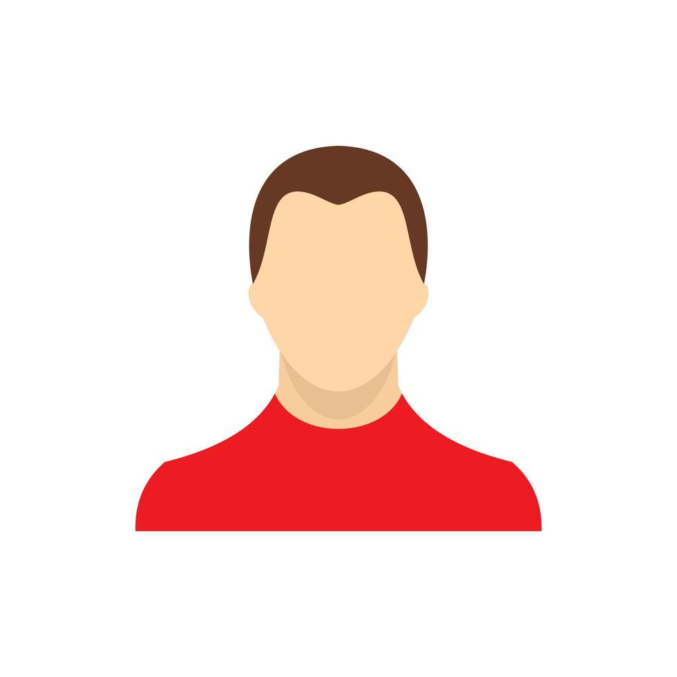 Mens in rood trui icoon, vlak stijl vector