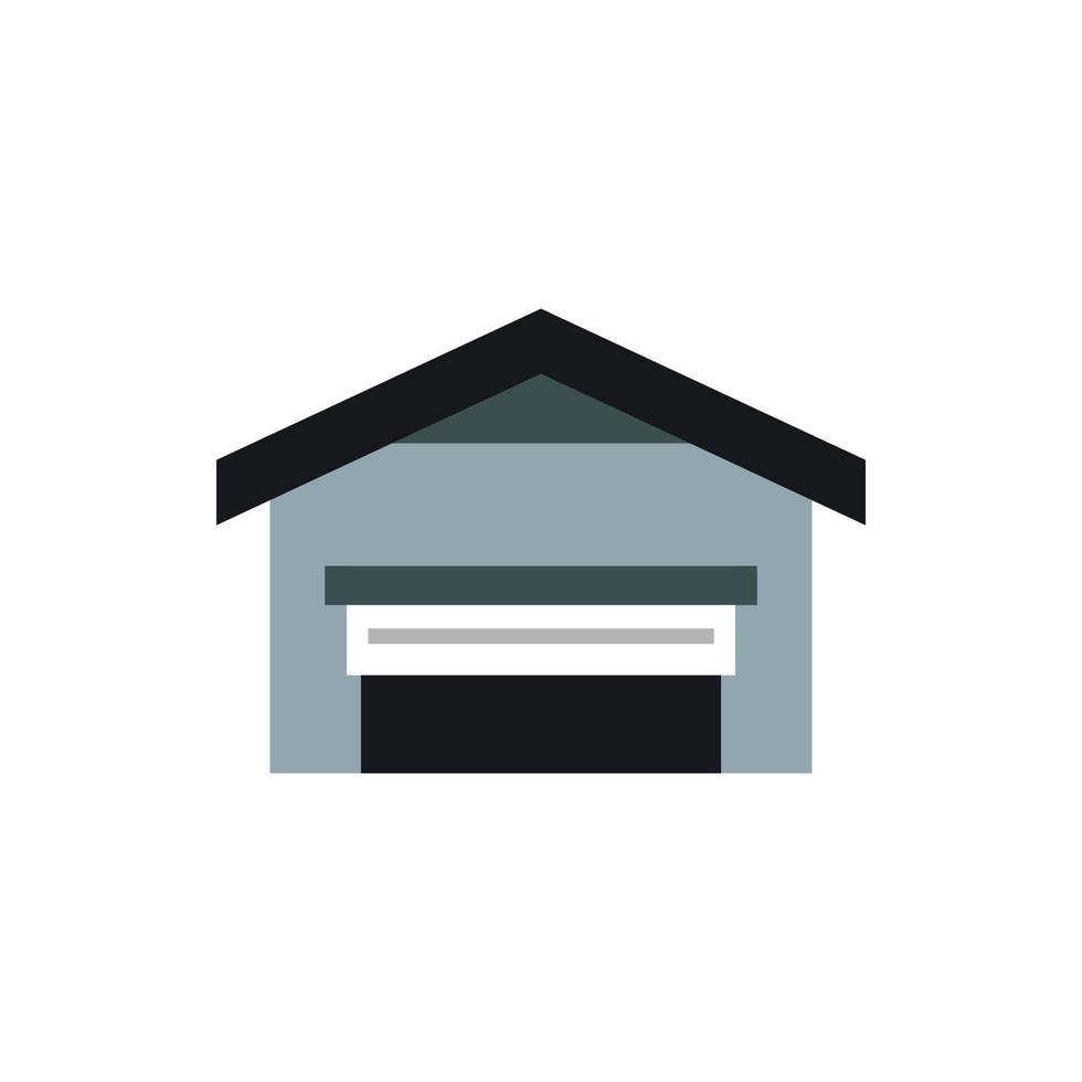 garage met dak icoon, vlak stijl vector