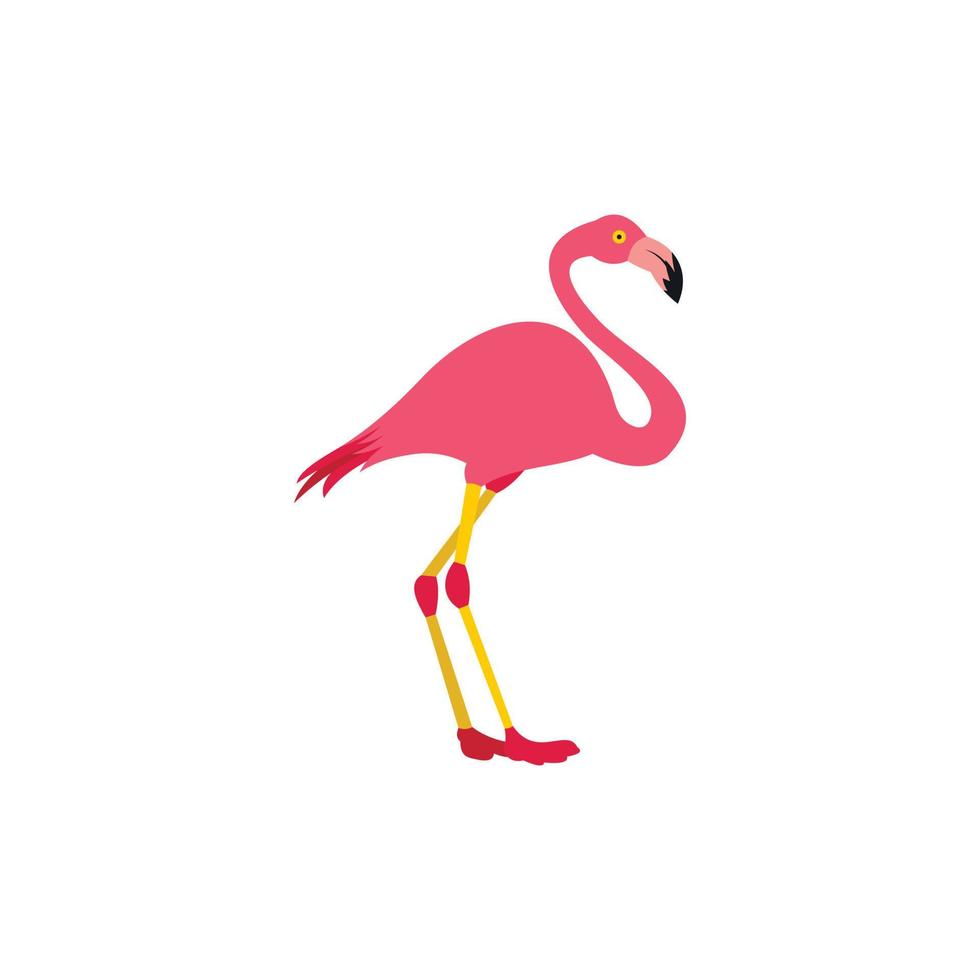 roze flamingo icoon in vlak stijl vector