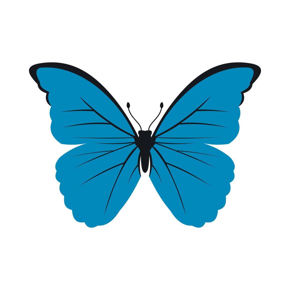 blauw vlinder icoon in vlak stijl vector