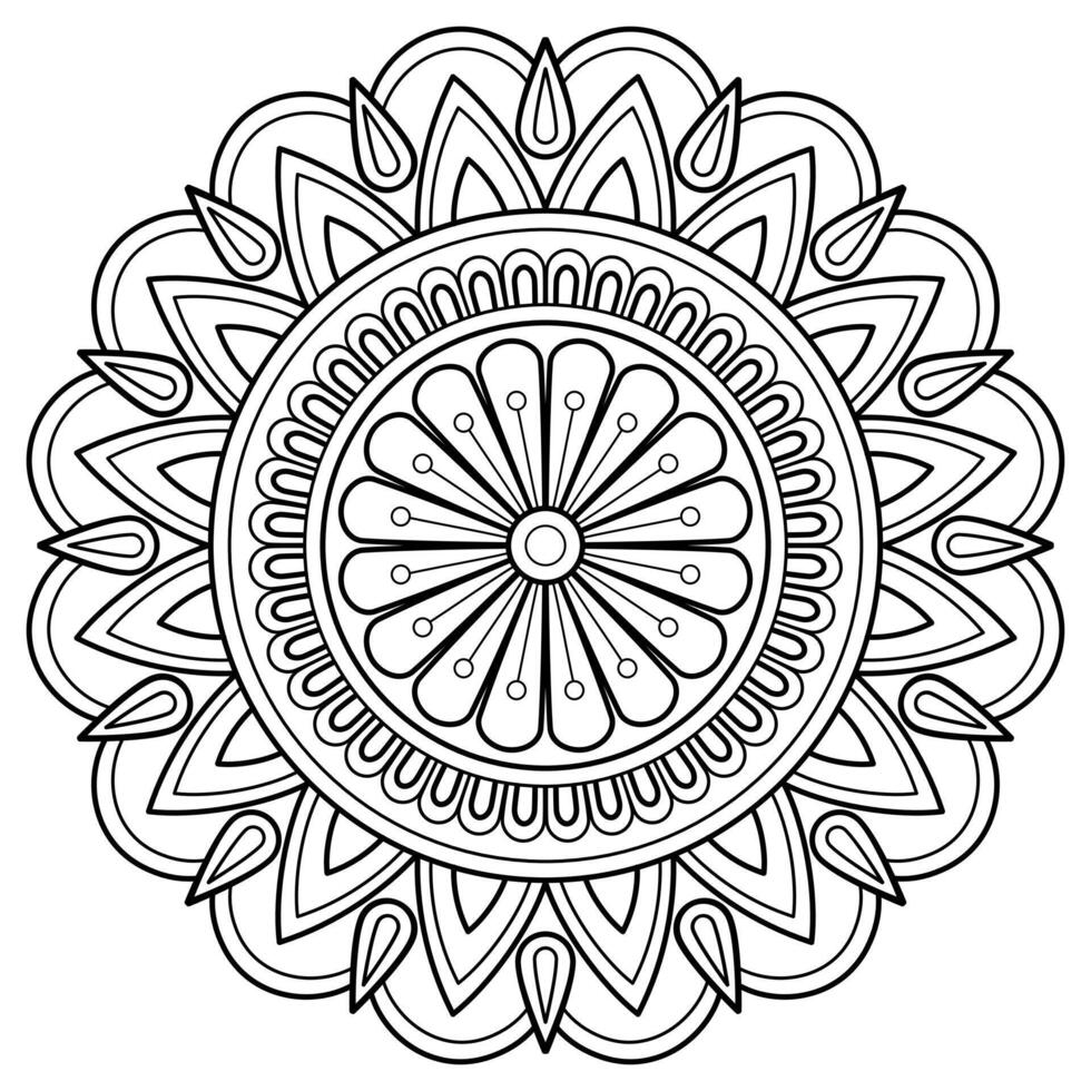 mandala patroon voor kunst Aan de muur kleur boek kant patroon tatoeëren afdrukken ontwerp voor een behang verf overhemd en tegel stencil sticker ontwerp kaarten getextureerde decoratief ornament. Aan wit achtergrond vector