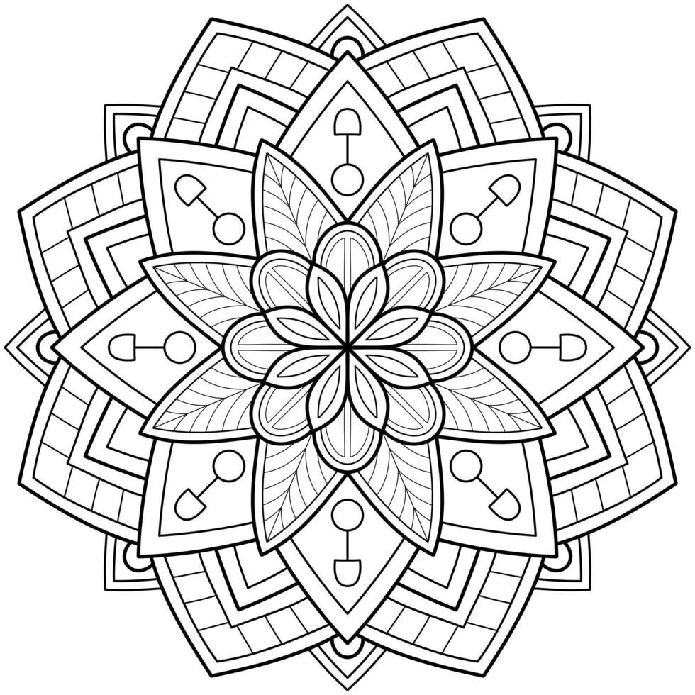 mandala patroon voor kunst Aan de muur kleur boek kant patroon tatoeëren afdrukken ontwerp voor een behang verf overhemd en tegel stencil sticker ontwerp kaarten getextureerde decoratief ornament. Aan wit achtergrond vector