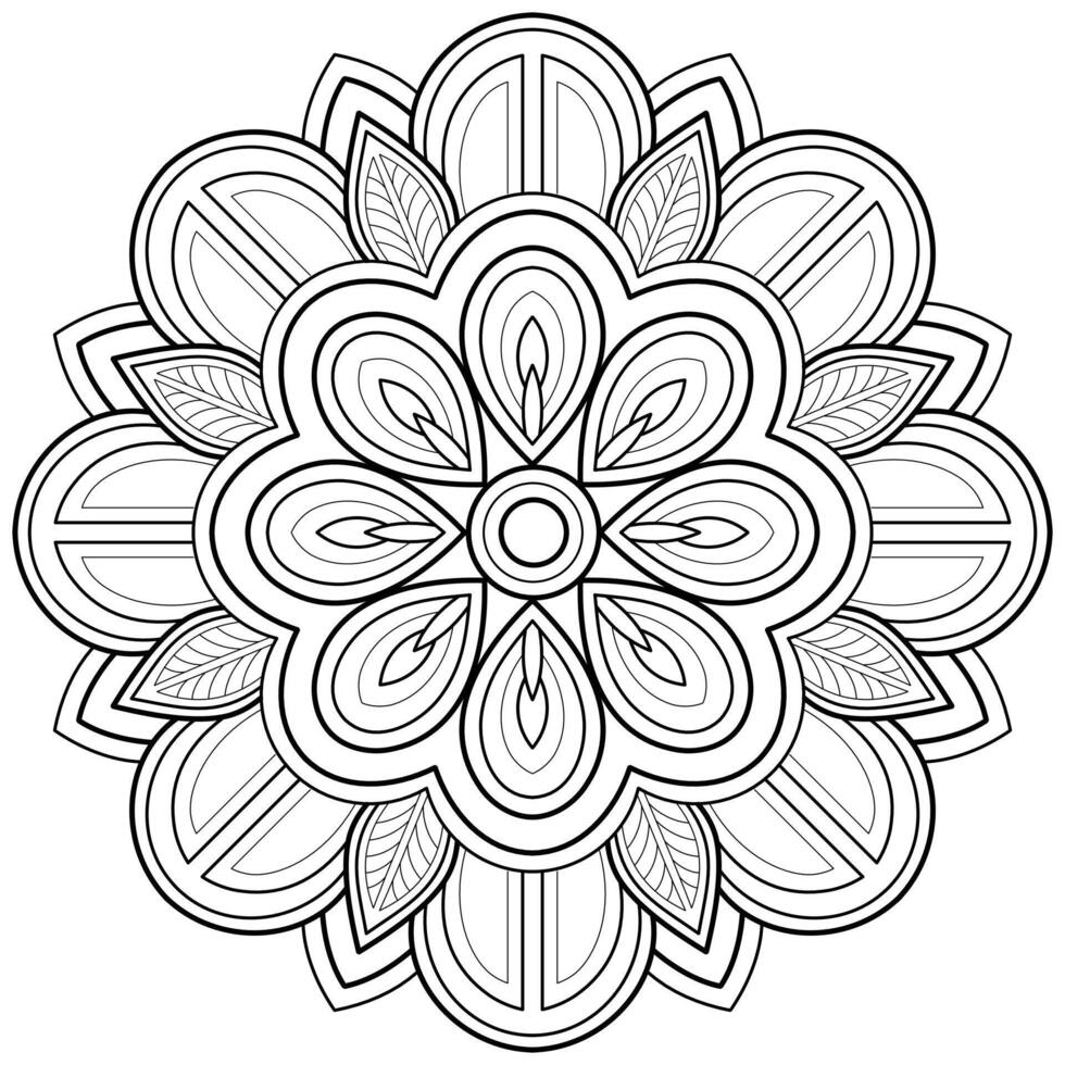 mandala patroon voor kunst Aan de muur kleur boek kant patroon tatoeëren afdrukken ontwerp voor een behang verf overhemd en tegel stencil sticker ontwerp kaarten getextureerde decoratief ornament. Aan wit achtergrond vector